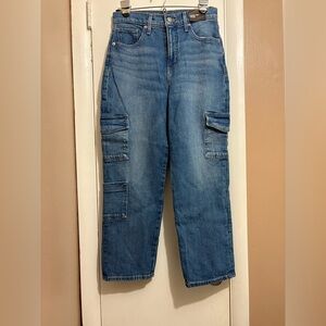 Express Cargo Pocket Straight Leg Jeans